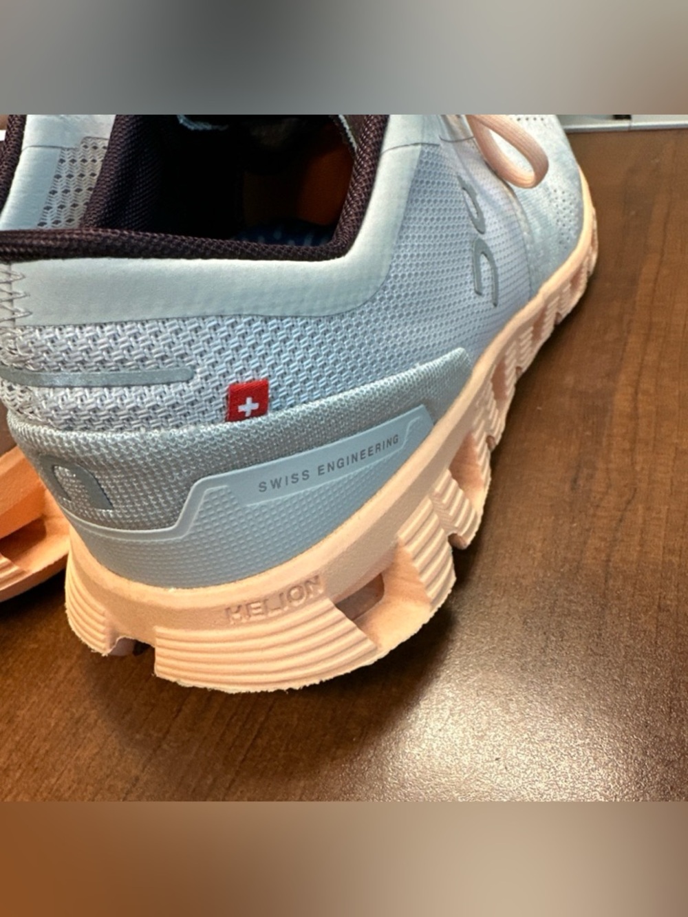 ON Cloud X Running Sneakers Womens 8.5 silver almond peach CrossFit gym - Picture 8 of 12